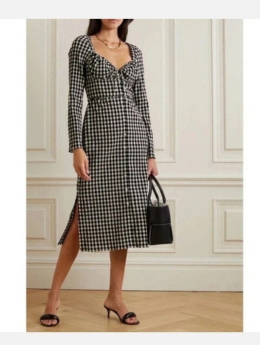 ALTUZARRA HIMALIA GINGHAM COTTON SILK DRESS